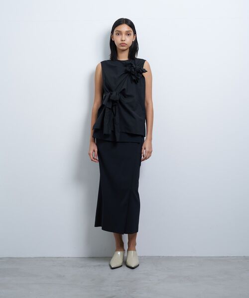 LANVIN en Bleu（ランバンオンブルー）の「サマーウールノットリボンブラウス（シャツ/ブラウス・レディース・オフホワイト/ネイビー・38）」の3枚目の写真