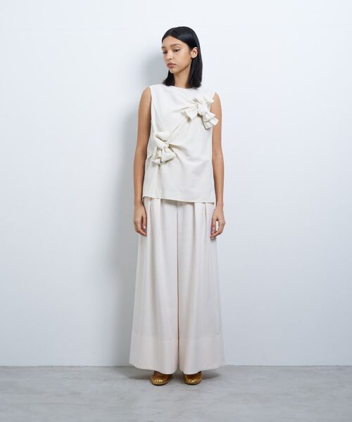 LANVIN en Bleu（ランバンオンブルー）の「サマーウールノットリボンブラウス（シャツ/ブラウス・レディース・オフホワイト/ネイビー・38）」の11枚目の写真