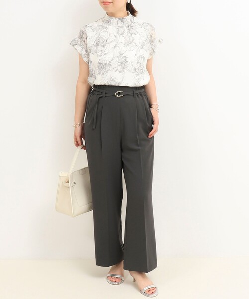 MICO COULIER（ミコクリエ）の「線画フラワープリントブラウス（シャツ/ブラウス・レディース・ホワイト系その他/ブラック系その他・38）」の5枚目の写真