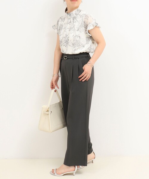 MICO COULIER（ミコクリエ）の「線画フラワープリントブラウス（シャツ/ブラウス・レディース・ホワイト系その他/ブラック系その他・38）」の7枚目の写真