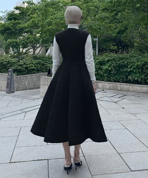 セール】2WAY機能綿キルティングジレワンピース（ワンピース）｜JENNE