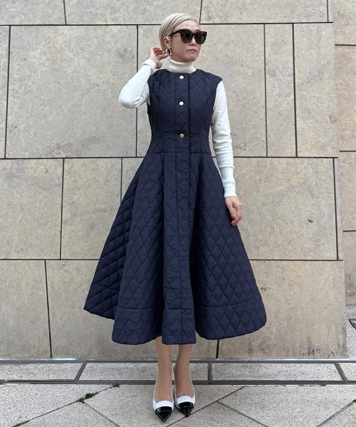2WAY機能綿キルティングジレワンピース（ワンピース）｜JENNE
