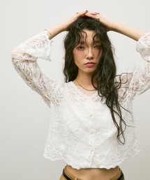 Lutim by u | Embroidery tulle cardigan / エンブロイダリーチュールカーディガン(カーディガン/ボレロ)