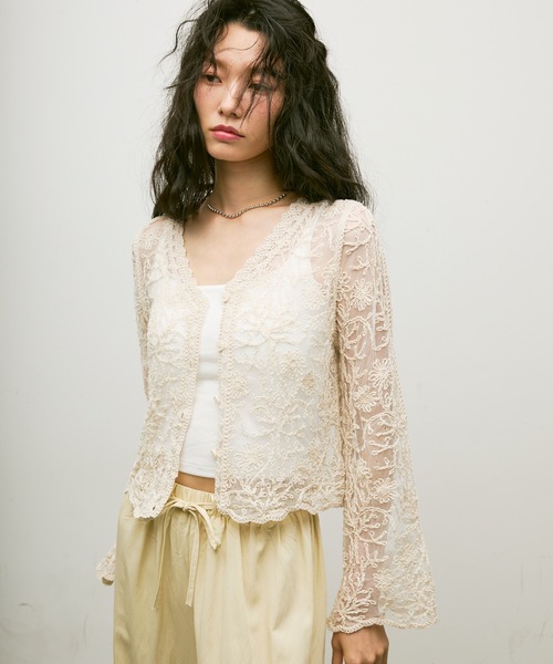 Embroidery tulle cardigan / エンブロイダリーチュール
