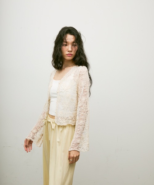 Embroidery tulle cardigan / エンブロイダリーチュール