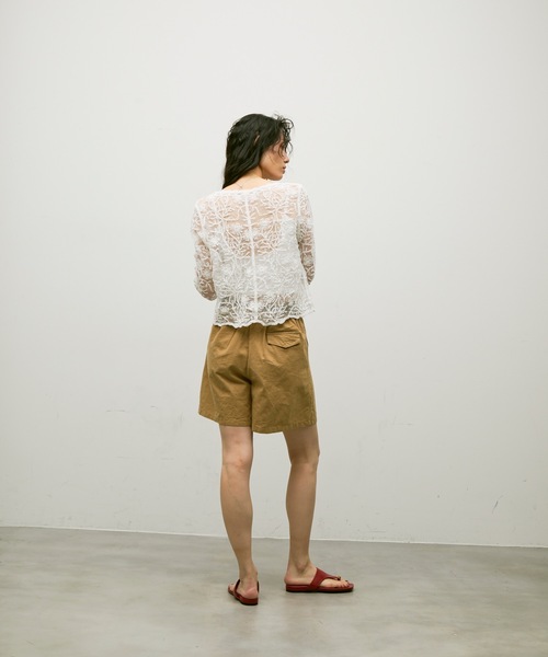 Lutim by u(ルチバイユー)の「Embroidery tulle cardigan / エンブロイダリーチュールカーディガン(カーディガン/ボレロ・レディース・ベージュ/ホワイト・FREE)」の8枚目の写真
