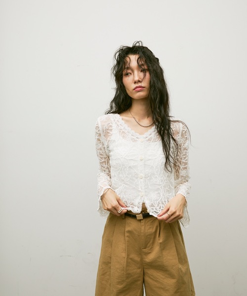 Embroidery tulle cardigan / エンブロイダリーチュールカーディガン
