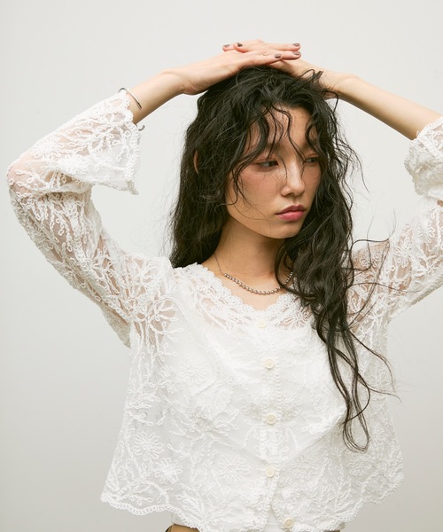 Embroidery tulle cardigan / エンブロイダリーチュールカーディガン