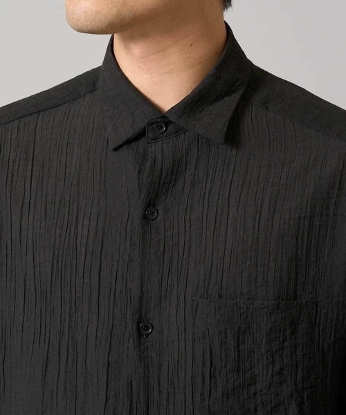 a.v.v（アーヴェヴェ）の「【接触冷感】ワッシャーシアーワイドシルエットシャツ（シャツ/ブラウス・メンズ・ブラック/ダークオレンジ・46/48/50）」の19枚目の写真