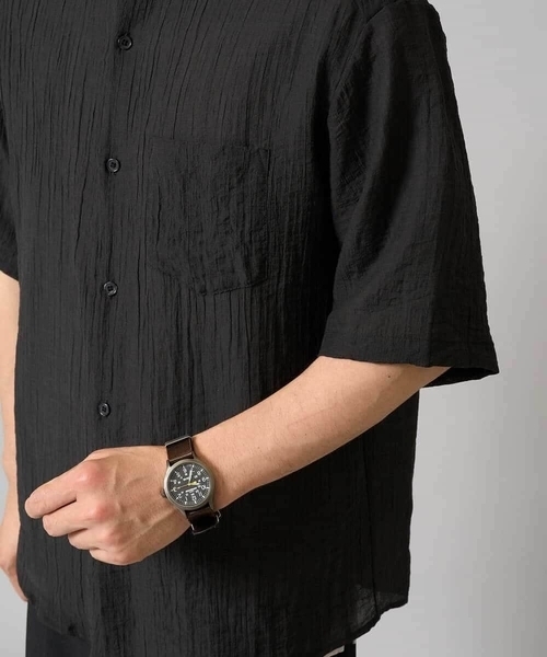 a.v.v（アーヴェヴェ）の「【接触冷感】ワッシャーシアーワイドシルエットシャツ（シャツ/ブラウス・メンズ・ブラック/ダークオレンジ・46/48/50）」の20枚目の写真