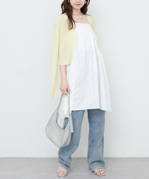 natural couture(ナチュラルクチュール)の「Wストラップキャミチュニック(シャツ/ブラウス・レディース・ブラック/オフホワイト/レンガ・FREE)」の22枚目の写真