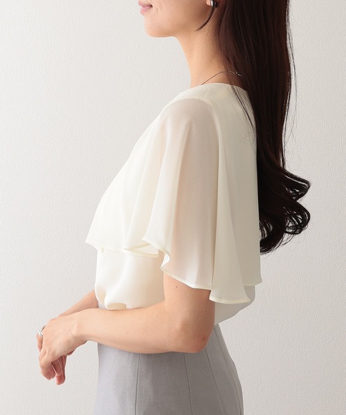 Lace Ladies(レースレディース)の「Vネック タック フリル ケープ ブラウス(シャツ/ブラウス・レディース・ホワイト/ピンク/アイボリー・M)」の14枚目の写真