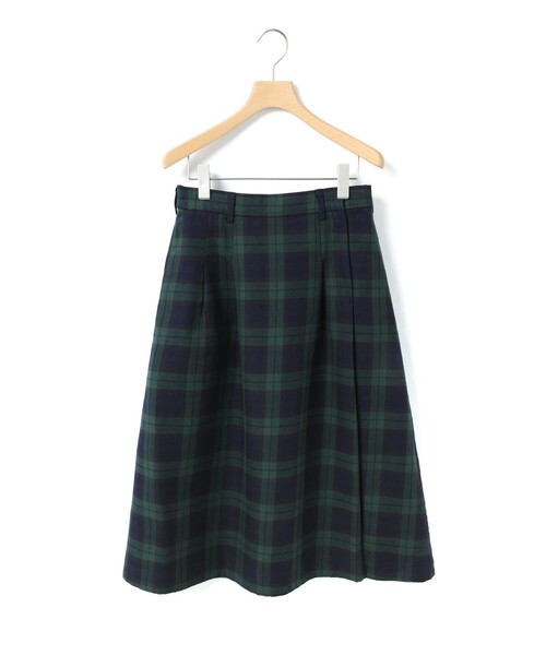 MidiUmi（ミディウミ）の「MidiUmi チェックタックスカート（スカート・レディース・グリーン系その他2/ブラウン/グリーン/ベージュ・FREE）」の5枚目の写真