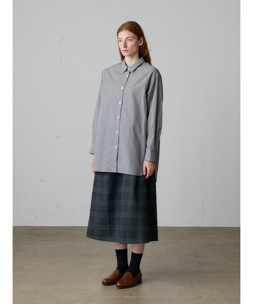 MidiUmi（ミディウミ）の「MidiUmi チェックタックスカート（スカート・レディース・グリーン系その他2/ブラウン/グリーン/ベージュ・FREE）」の10枚目の写真