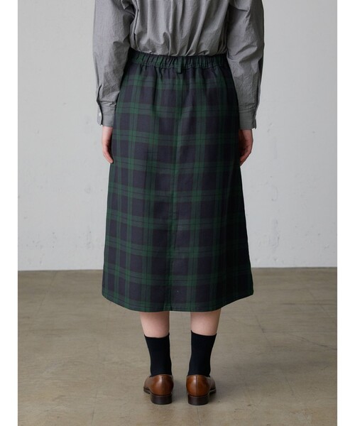 MidiUmi（ミディウミ）の「MidiUmi チェックタックスカート（スカート・レディース・グリーン系その他2/ブラウン/グリーン/ベージュ・FREE）」の16枚目の写真
