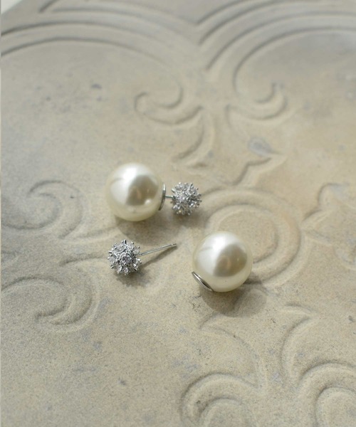 PICCIN（ピッチン）の「パール＆ビジューボールピアス（ピアス（両耳用）・レディース・シルバー・FREE）」の4枚目の写真