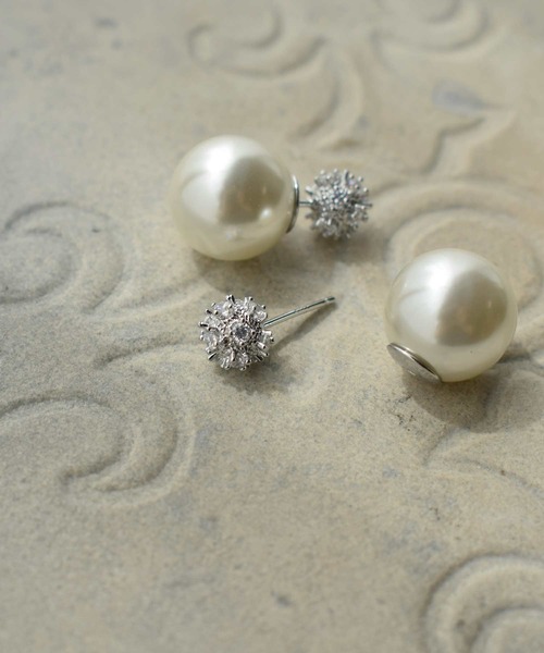 PICCIN（ピッチン）の「パール＆ビジューボールピアス（ピアス（両耳用）・レディース・シルバー・FREE）」の5枚目の写真