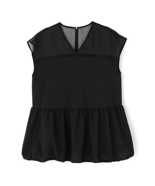 アドーア プレーンストレッチブラウス アドーア ホワイト フレア