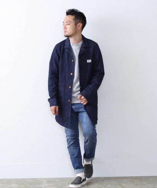 coen(コーエン)の「SMITH別注デニムショップコート(その他アウター・メンズ・インディゴブルー・LARGE/MEDIUM/X-LARGE/SMALL)」の5枚目の写真