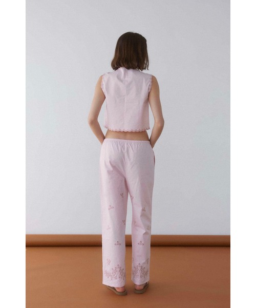 ALEXIA STAM（アリシアスタン）の「Embroidery Cozy Pants /刺繍リラックスパンツ（その他パンツ・レディース・チャコールグレー/ピンク/ホワイト・M/S）」の11枚目の写真