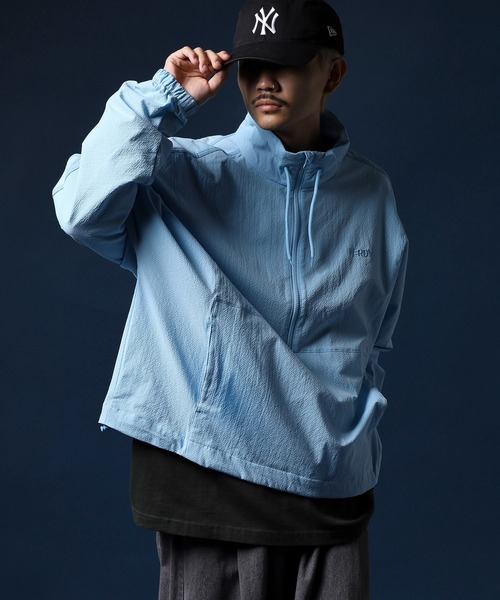 NERDY（ノルディ）の「シアサッカーアノラック（ナイロンジャケット・メンズ・ブルー/ブラック/ベージュ・S/L/M/SS）」の19枚目の写真