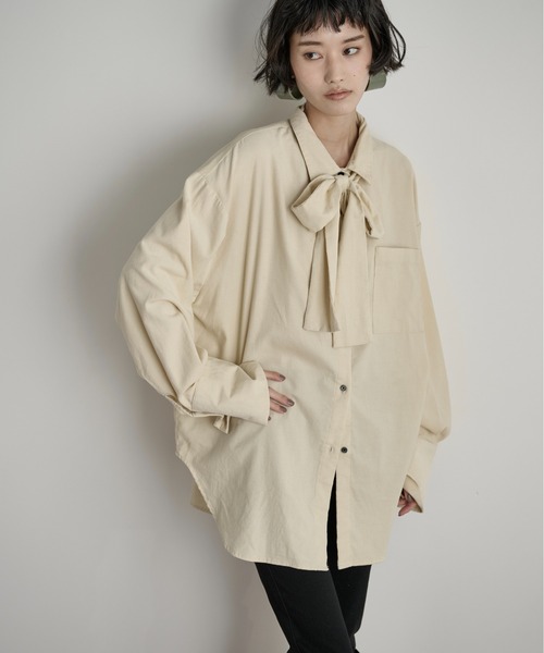 THE YOn（ザヨン）の「ビッグボウタイシャツ（シャツ/ブラウス・レディース・チェック/ボルドー/クリーム・FREE）」の21枚目の写真