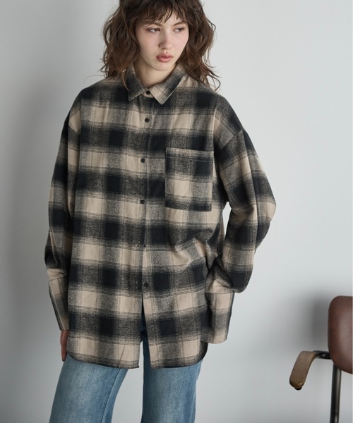 THE YOn（ザヨン）の「ビッグボウタイシャツ（シャツ/ブラウス・レディース・チェック/ボルドー/クリーム・FREE）」の12枚目の写真