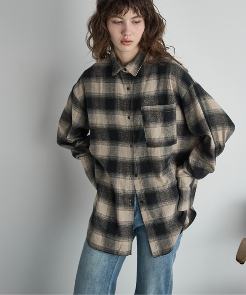 THE YOn（ザヨン）の「ビッグボウタイシャツ（シャツ/ブラウス・レディース・チェック/ボルドー/クリーム・FREE）」の13枚目の写真