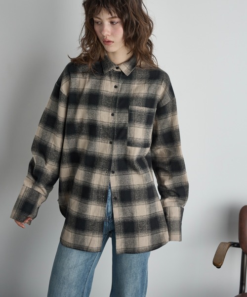 THE YOn（ザヨン）の「ビッグボウタイシャツ（シャツ/ブラウス・レディース・チェック/ボルドー/クリーム・FREE）」の14枚目の写真