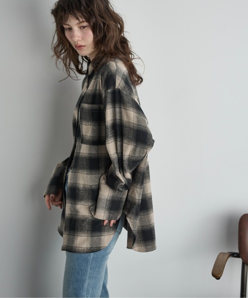 THE YOn（ザヨン）の「ビッグボウタイシャツ（シャツ/ブラウス・レディース・チェック/ボルドー/クリーム・FREE）」の15枚目の写真