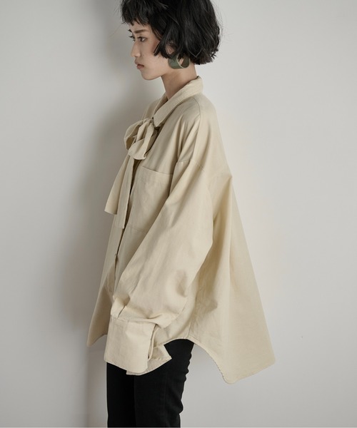 THE YOn（ザヨン）の「ビッグボウタイシャツ（シャツ/ブラウス・レディース・チェック/ボルドー/クリーム・FREE）」の6枚目の写真