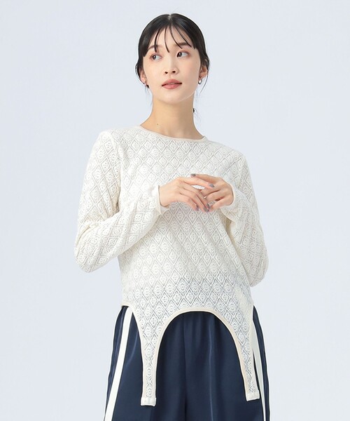 BEAMS HEART(ビームスハート)の「2WAY ガーター ロング スリーブ プルオーバー(Tシャツ/カットソー・レディース・カーキ/ホワイト系その他5・FREE)」の5枚目の写真