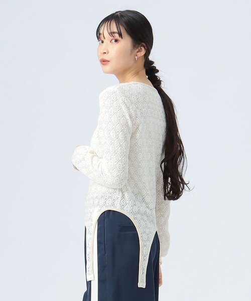 BEAMS HEART(ビームスハート)の「2WAY ガーター ロング スリーブ プルオーバー(Tシャツ/カットソー・レディース・カーキ/ホワイト系その他5・FREE)」の6枚目の写真