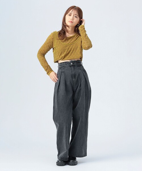 BEAMS HEART(ビームスハート)の「2WAY ガーター ロング スリーブ プルオーバー(Tシャツ/カットソー・レディース・カーキ/ホワイト系その他5・FREE)」の7枚目の写真