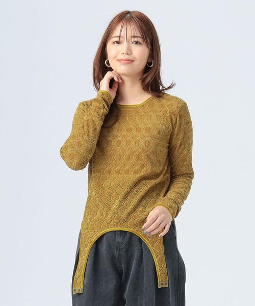 BEAMS HEART(ビームスハート)の「2WAY ガーター ロング スリーブ プルオーバー(Tシャツ/カットソー・レディース・カーキ/ホワイト系その他5・FREE)」の10枚目の写真