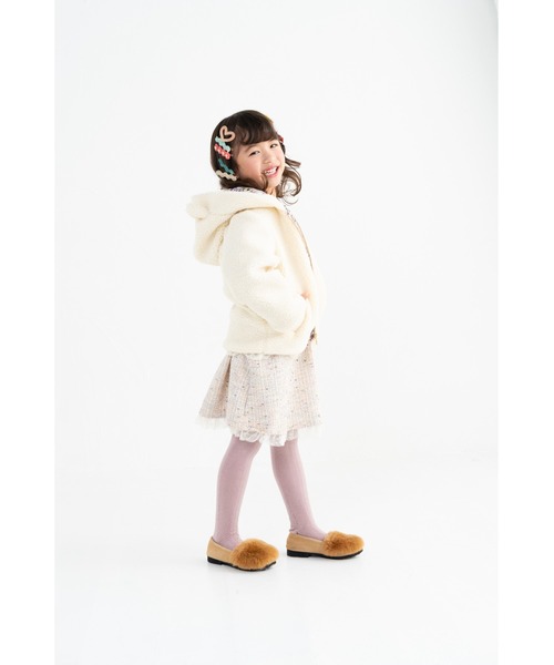 nino（ニノ）の「ツイードジャガードワンピース（ワンピース・キッズ・ブラック/ホワイト・130cm/140cm/150cm）」の11枚目の写真