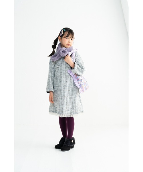 nino（ニノ）の「ツイードジャガードワンピース（ワンピース・キッズ・ブラック/ホワイト・130cm/140cm/150cm）」の8枚目の写真