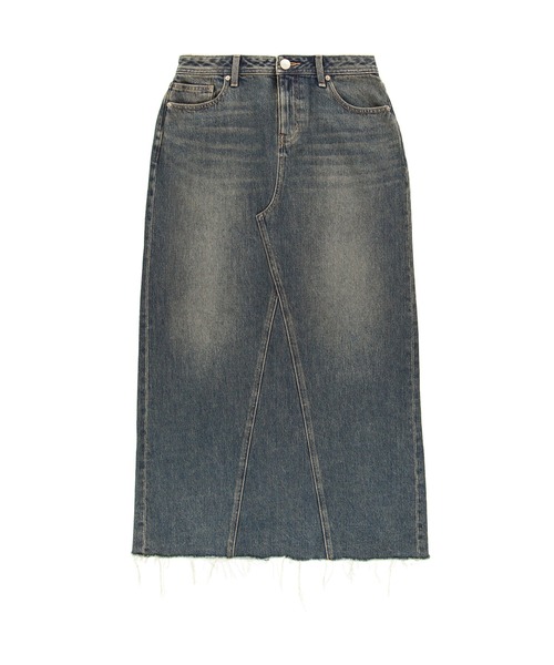 ALEXIA STAM デニムスカート ALEXIA STAM（アリシアスタン）の「Fringe Hem Denim Long Skirt