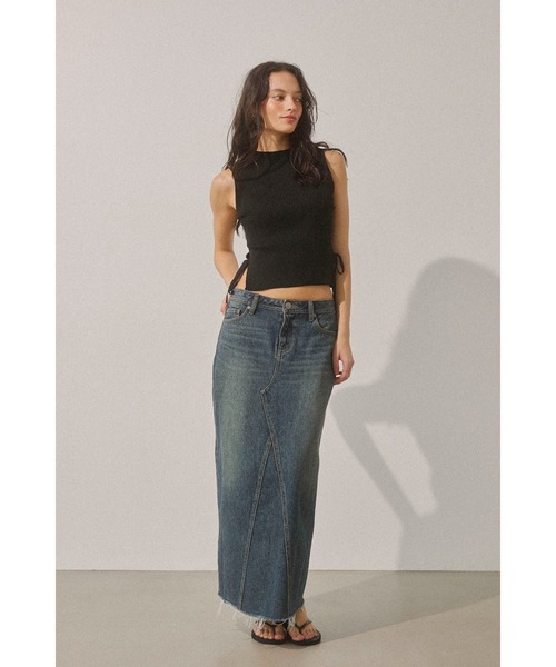 ALEXIA STAM(アリシアスタン)の「Low Rise Denim Long Skirt/ロングデニムスカート(デニムスカート・レディース・ブルー/ブラウン・M/S)」の11枚目の写真