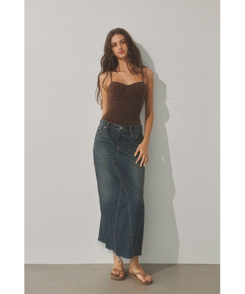 ALEXIA STAM(アリシアスタン)の「Low Rise Denim Long Skirt/ロングデニムスカート(デニムスカート・レディース・ブルー/ブラウン・M/S)」の13枚目の写真