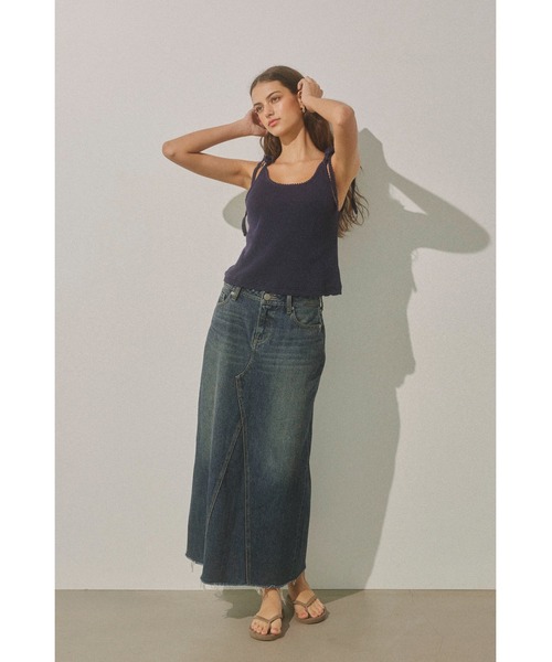ALEXIA STAM(アリシアスタン)の「Low Rise Denim Long Skirt/ロングデニムスカート(デニムスカート・レディース・ブルー/ブラウン・M/S)」の18枚目の写真