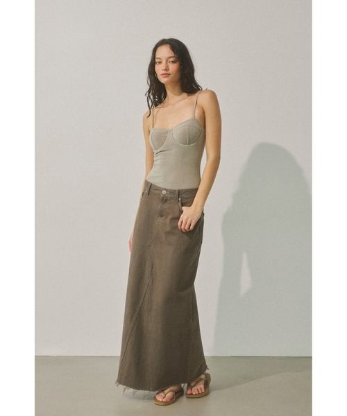 アリシアスタン　デニムロングスカート ALEXIA STAM スカート Denim Long Skirt/デニムロングスカート