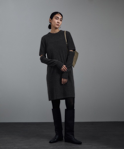 サロン アダム エ ロペ（SALON adam et rope’ ）/カシミヤニットミニワンピース セール】カシミヤニットミニワンピース（ワンピース）｜SALON adam et