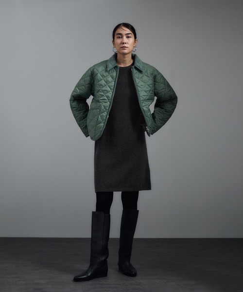 SALON adam et rope'(サロン アダム エ ロペ)の「カシミヤニットミニワンピース(ワンピース・レディース・チャコールグレー/ベージュ系その他・FREE)」の5枚目の写真