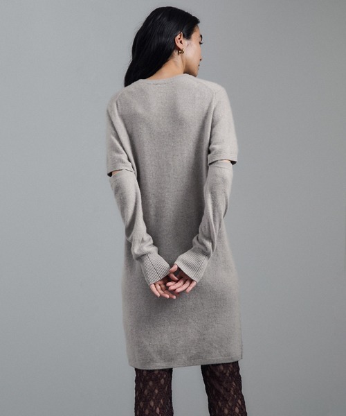 SALON adam et rope'(サロン アダム エ ロペ)の「カシミヤニットミニワンピース(ワンピース・レディース・チャコールグレー/ベージュ系その他・FREE)」の11枚目の写真