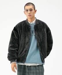 BEAMS | ワイドフィット フェイクファー バーシティ ジャケット(ブルゾン)