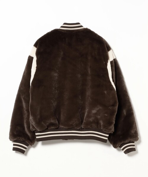 BEAMS(ビームス)の「ワイドフィット フェイクファー バーシティ ジャケット(ブルゾン・メンズ・ブラウン/チャコールグレー・L/M/S/XL)」の10枚目の写真