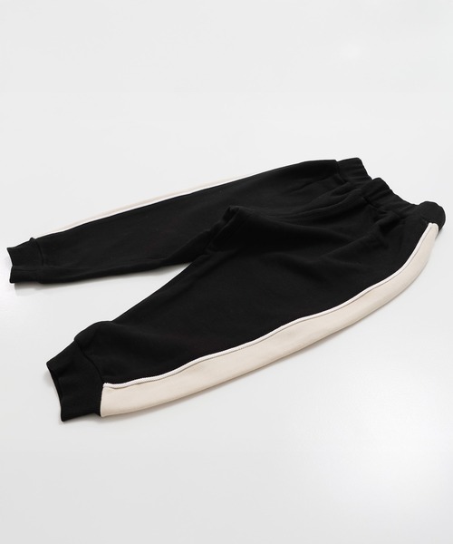 JAM & LINK（ジャムアンドリンク）の「サイド切り替え 裏毛ラインパンツ（スウェットパンツ・キッズ・ブラック/ネイビー/オートミール/サックスブルー・160/150/140/130/120/110/100）」の13枚目の写真