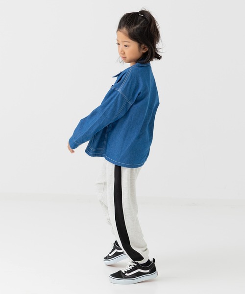 JAM & LINK（ジャムアンドリンク）の「サイド切り替え 裏毛ラインパンツ（スウェットパンツ・キッズ・ブラック/ネイビー/オートミール/サックスブルー・160/150/140/130/120/110/100）」の20枚目の写真