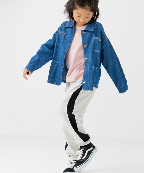 JAM & LINK（ジャムアンドリンク）の「サイド切り替え 裏毛ラインパンツ（スウェットパンツ・キッズ・ブラック/ネイビー/オートミール/サックスブルー・160/150/140/130/120/110/100）」の22枚目の写真